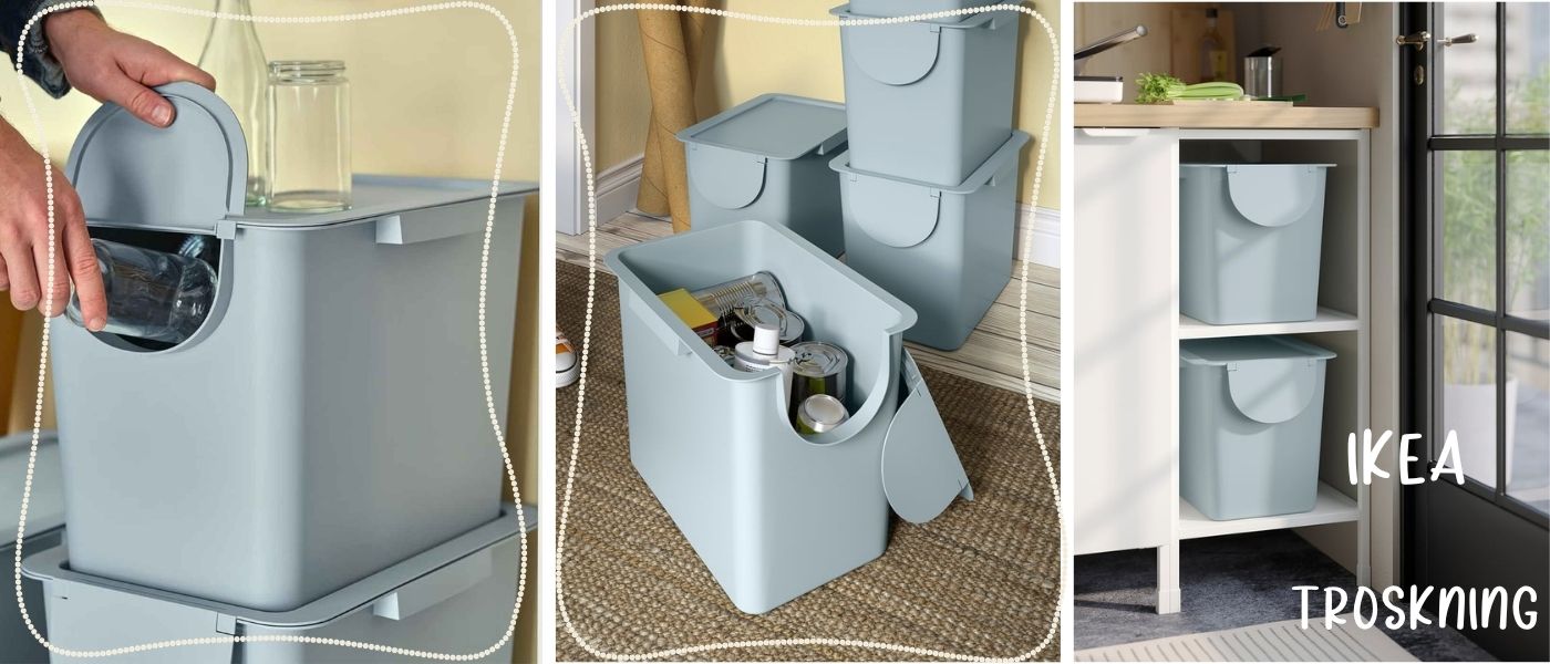 سطل زباله ایکیا مدل IKEA TROSKNING حجم 25 لیتر